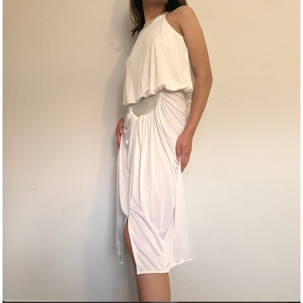White Formal Satin Dress